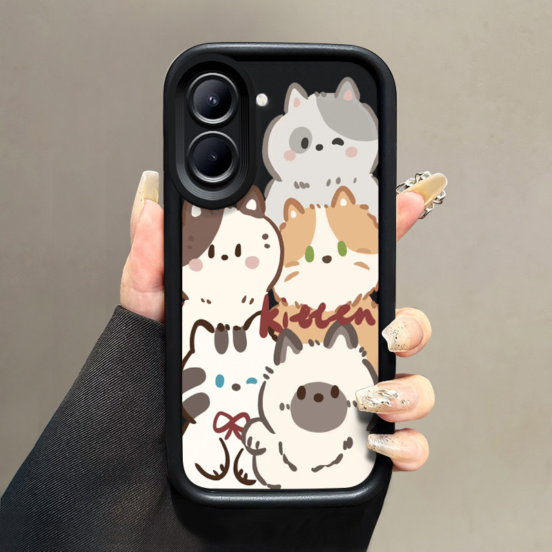 Casing Hp Realme C33 Case Casing pelindung silikon Softcase lunak baru HP Kesing kucing layar penuh