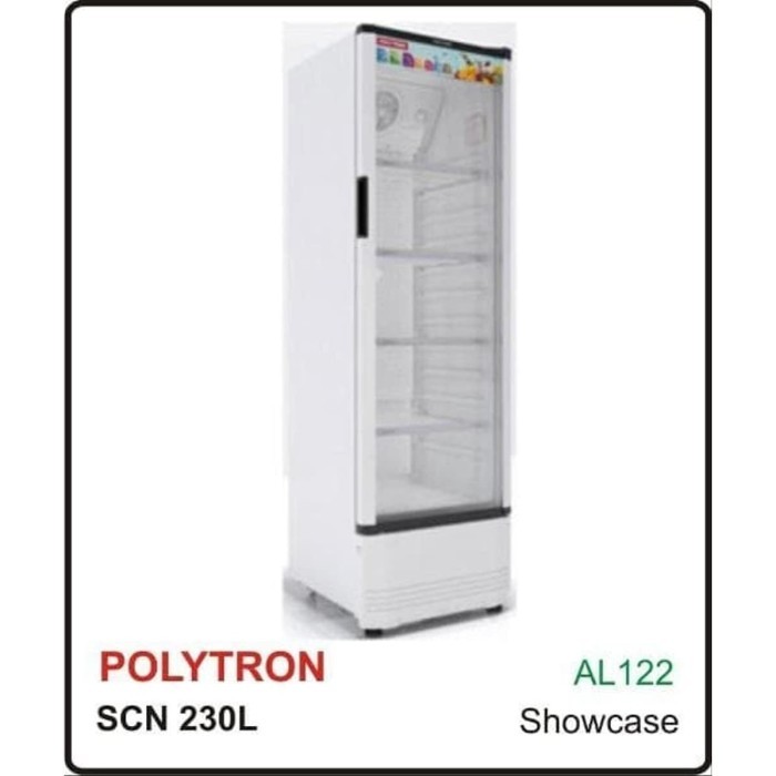 SHOWCASE POLYTRON SCN230L LEMARI ES MINUMAN SCN-230 4 RAK SCN230