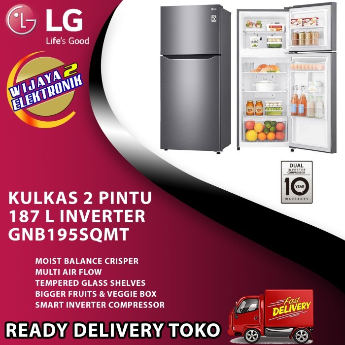 KULKAS 2 PINTU LG GNB195SQMT / GNB195SQMT / KULKAS LG 187 LITER