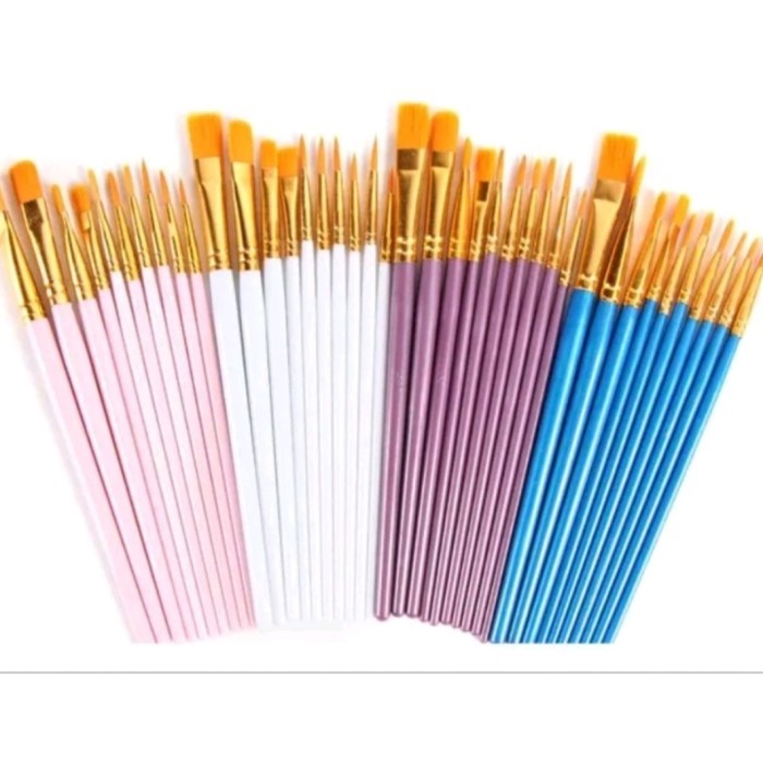 10 Pcs/Set Kuas Lukis Set Kuas Melukis Cat Air / Kuas Face Painting