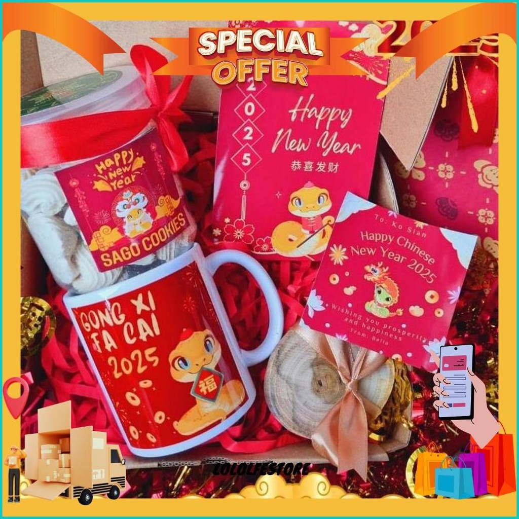 

Hampers Imlek Kue Kering / Cookies Imlek Shio Ular / Hadiah Sincia Tahun Baru ( Yenyen ) Original Produk