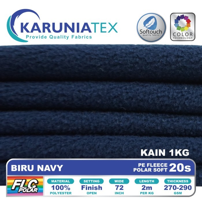 

Kain Polar Fleece 20s Biru Navy Karunia Textile