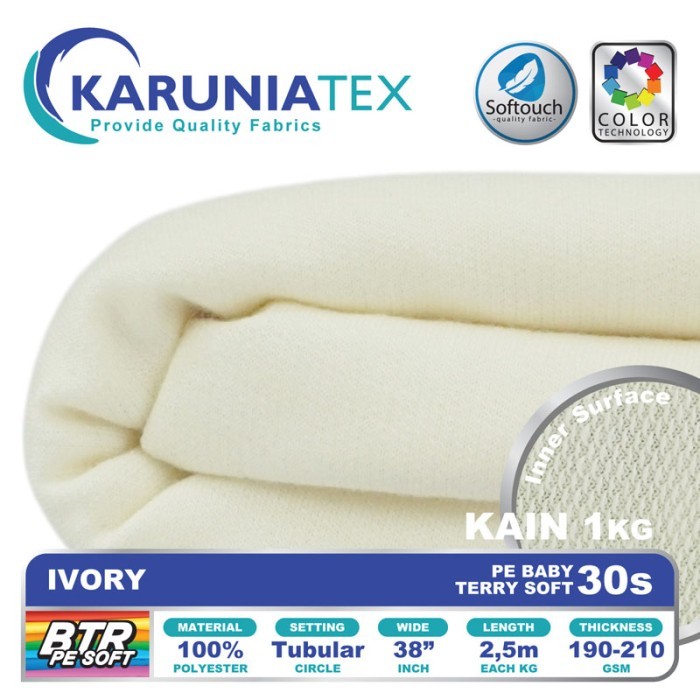 

Kain Baby Terry PE Soft 30s Ivory Karunia Textile