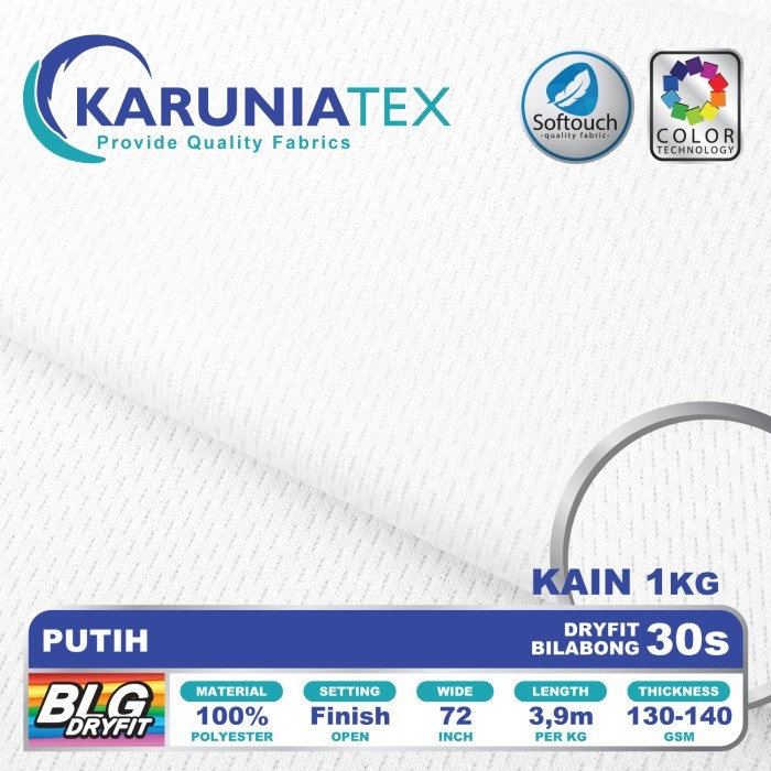 

Kain Dryfit Bilabong Premium 30s Putih Karunia Textile