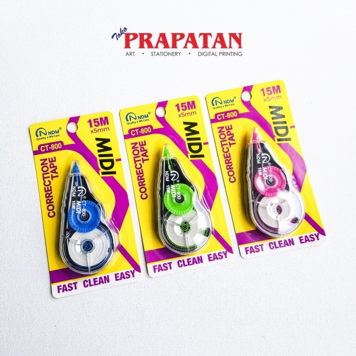 

NDM Correction Tape 15mx5mm CT-800 / Tip Ex Kertas