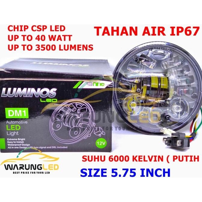 Lampu Led Depan Motor 9Nine Luminos Daymaker Custom Harley 5.75 Inch