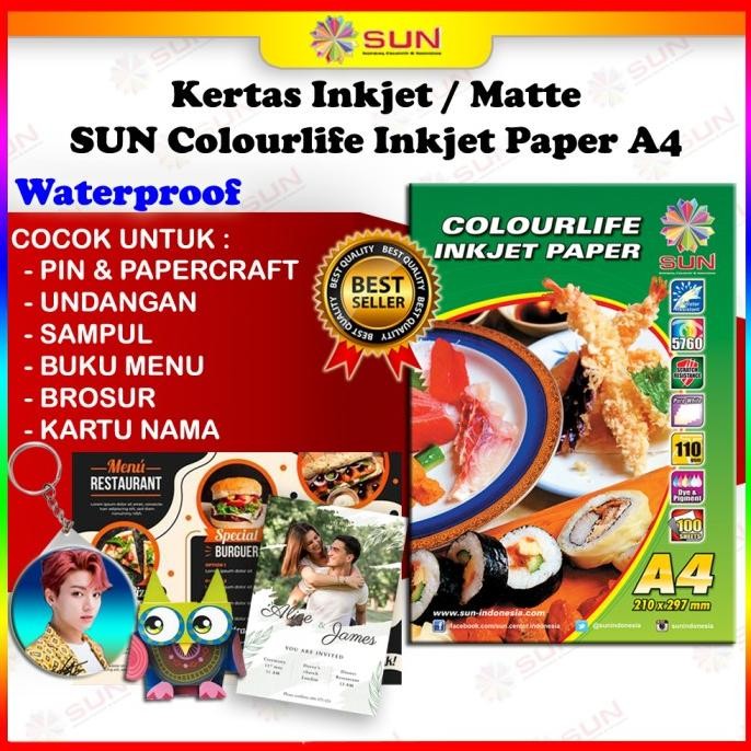 

Spesial Sun Colourlife Inkjet Paper 110 Gsm A4 Neo