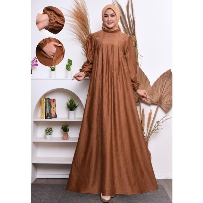 Gamis Kondangan Terlaris Cringkle Silk Sutra Premium Dress Pesta Mewah Standar Jumbo