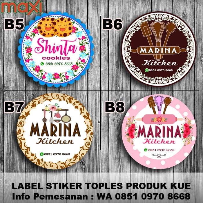 Cetak Stiker Label Produk Kue Stiker Toples Kue Bentuk Bulat