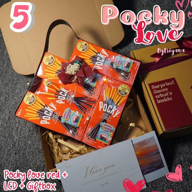 MMA-1318 Pocky Love Hampers Snack Box Kado Ulang Tahun Pacar Kado Valentine Gift Box Hampers Coklat 