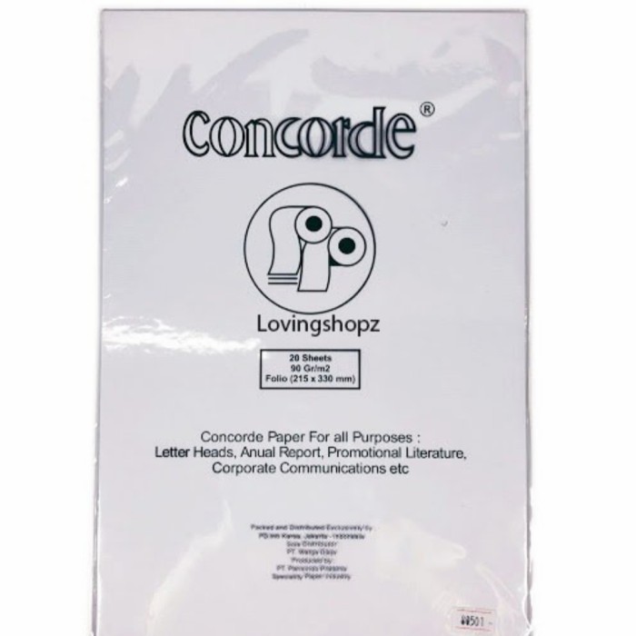

kertas Concorde F4 90 gr/m2- putih