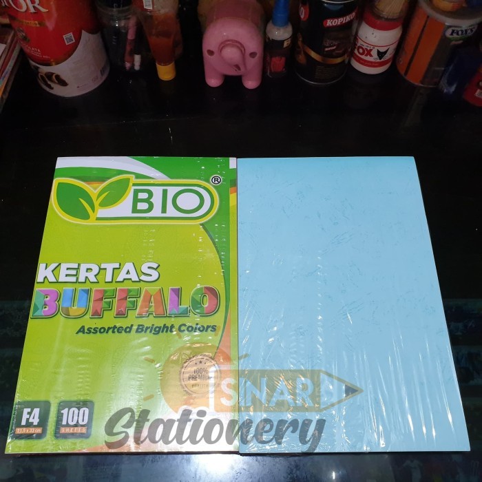 

Cover/kertas bufallo bio biru muda 1pak isi 100pc