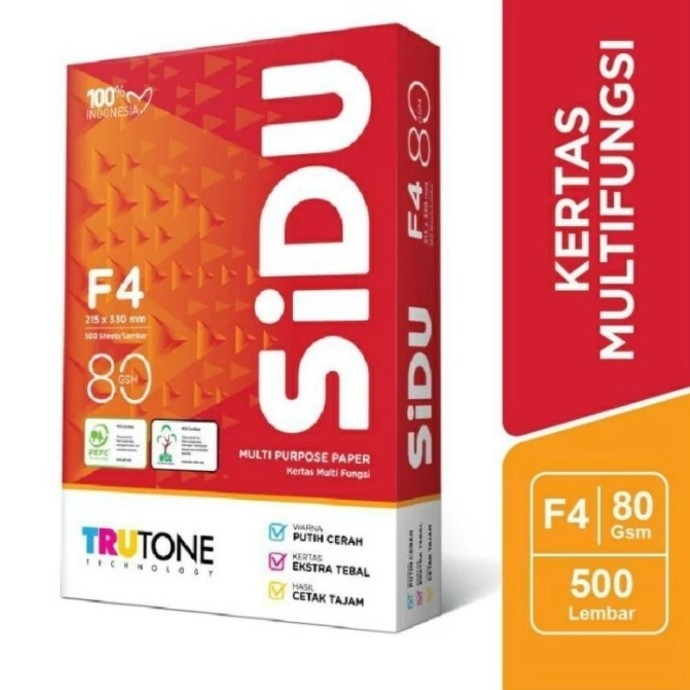 

kertas HVS print /fotocopy folio 80gr sinar dunia / rim