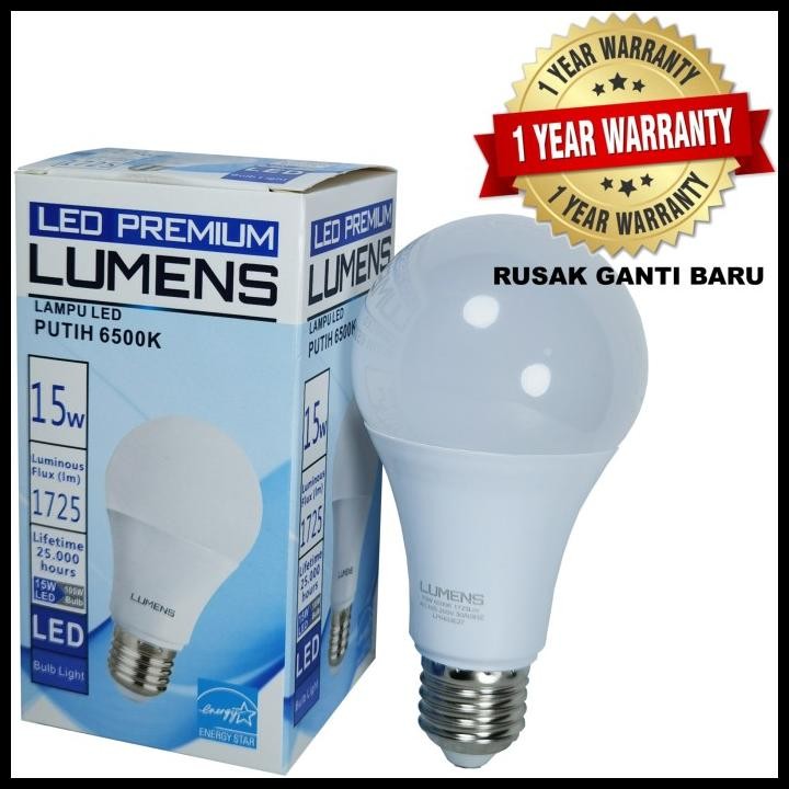 Promo Lampu Led Lumens 15W 15 Watt 15Watt Putih Terang Murah, 110++ Lm/W Good Quality