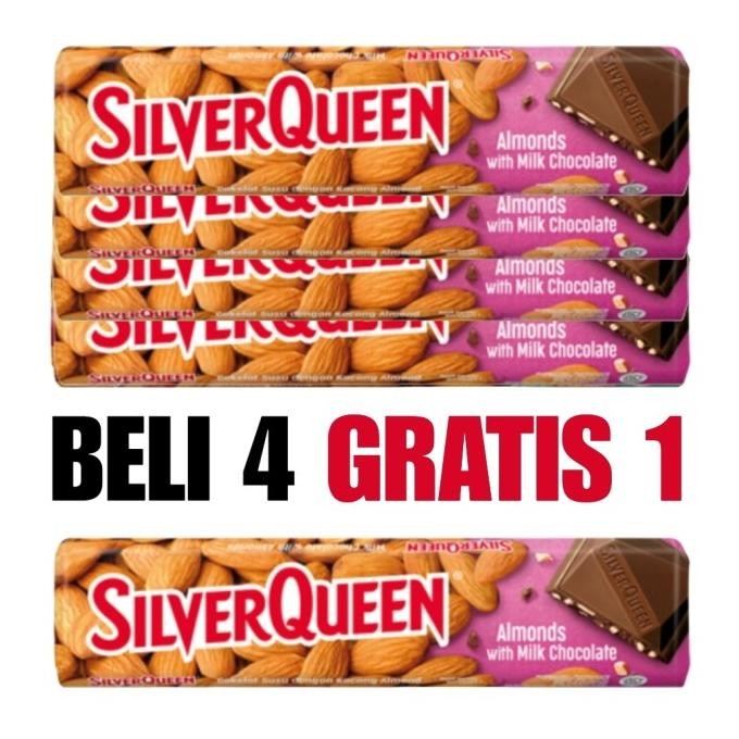 

SilverQueen Beli 4 Gratis 1 Milk Chocolate Almond 58 g LA
