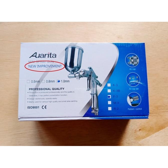 Spray Gun Auarita F3 New Improvement - F3 Modif Nozzle 0.8 dan 1.0 mm
