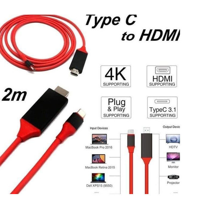 KABEL TYPE C to HDTV USB TYPE-C TO HDMI CABLE