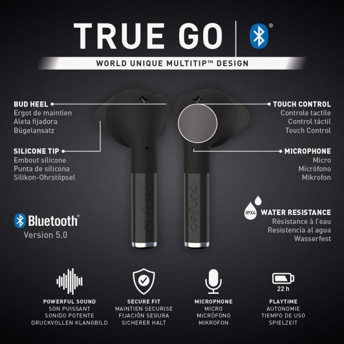Jual Defunc True Go Earphone Bluetooth Black - Garansi Resmi Terlaris