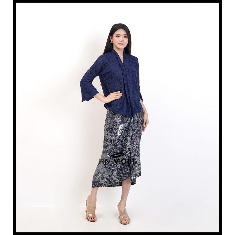 Hn Mode - Setelan Kebaya Floy Brokat Mix Rok Lilit Floral Terbaru Best Seller