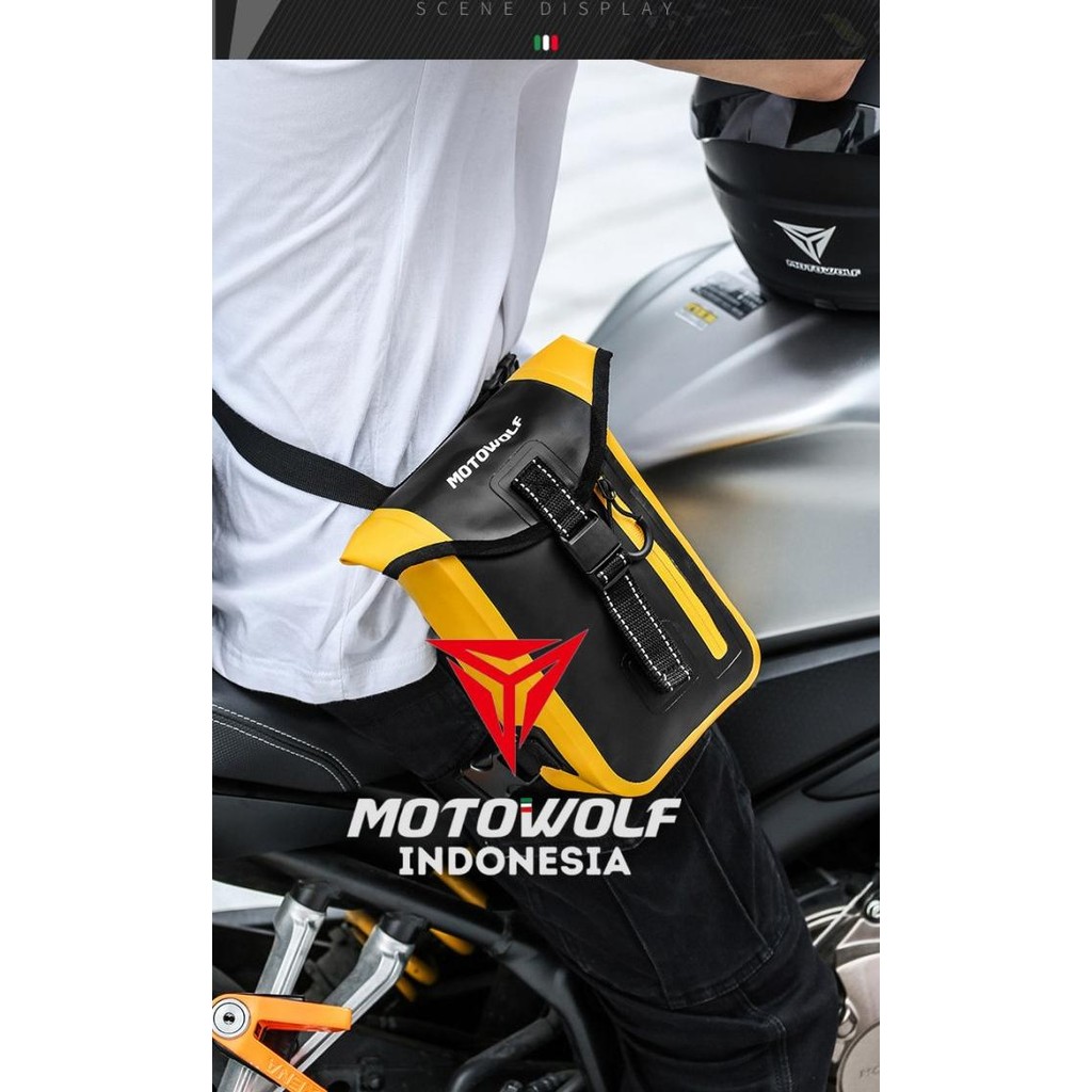 TERBARU - Tas Pinggang Paha Motowolf Waterproof PVC 0708