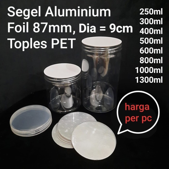 PT576 Segel Aluminium Foil 87mm, diameter toples 85mm GRATIS ONGKIR