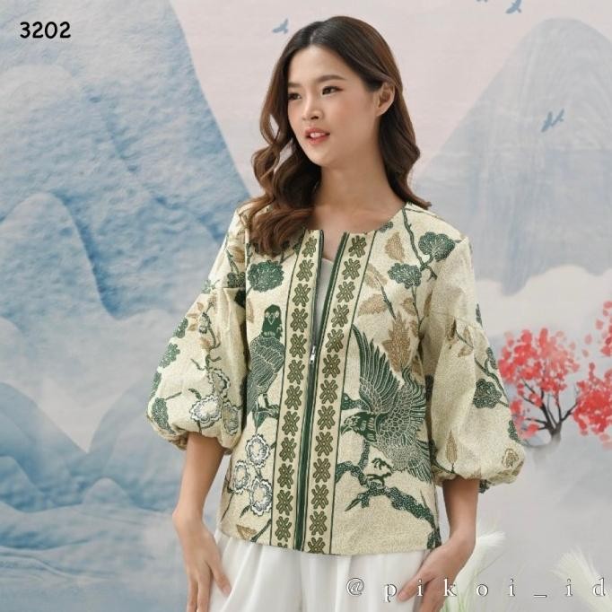 Atasan Batik Wanita Jumbo Lengan Panjang / Outer Batik Lengan Balon