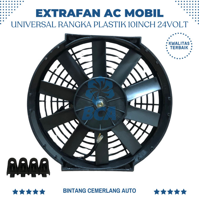 EXTRAFAN 24 VOLT 10 inch AC Mobil Rangka Plastik Extra Fan AC 10 Inci