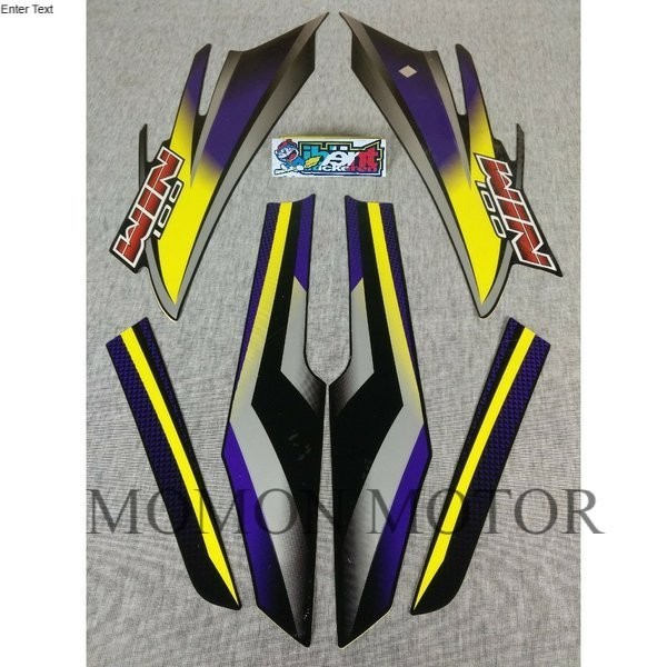 Sticker Stiker Striping Lis Standar Ori Honda Win100 Win 100 Silver Ungu Kuning Tahun 2003 2004 Bara