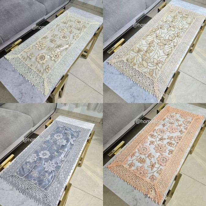 Taplak Meja Tamu Renda Bordir Mewah