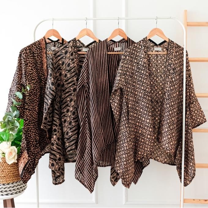 Outer Batik Viscose Parang Wanita Cardigan Luaran Batik Jumbo Wanita