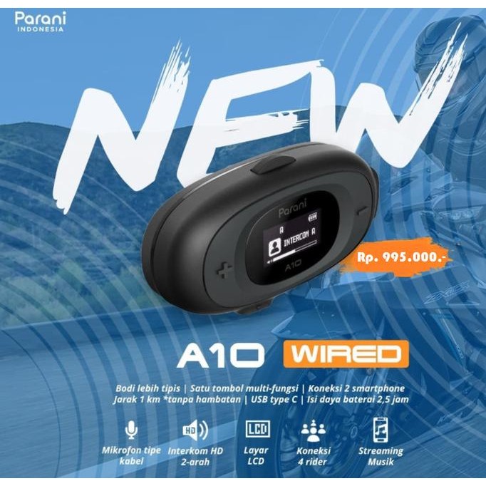 Parani A10 Wired Motorcycle Bluetooth Intercom