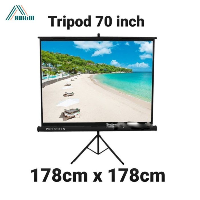 Pixel Screen Projector / Layar Projector Tripod Screen 70"