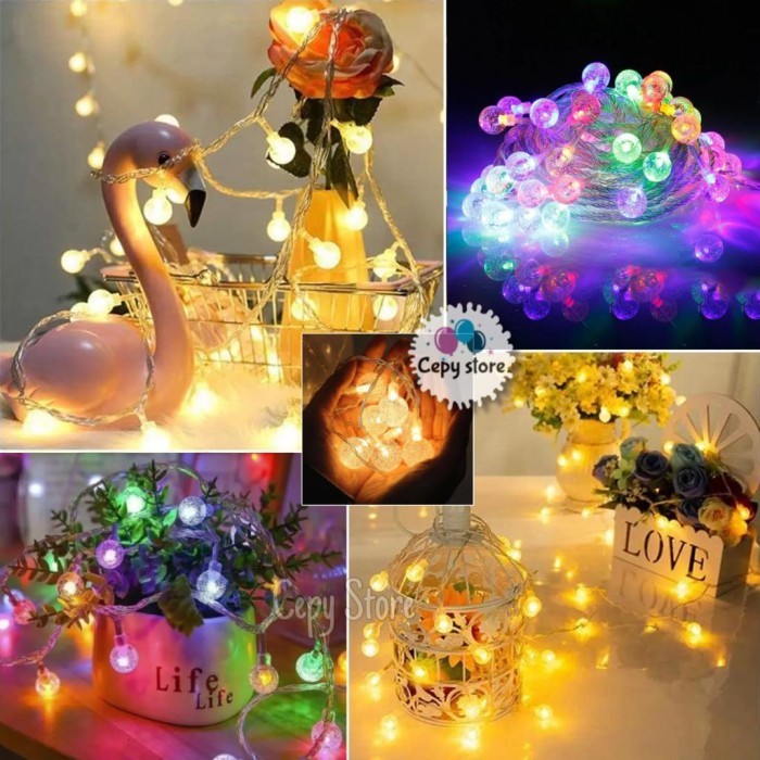 /////] Lampu Tumblr LED Bulat / Lampu LED Mutiara Bulat 4,2 Meter