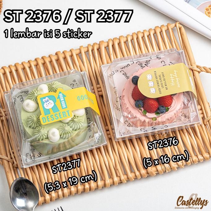 

_^_^_^] Sticker Stiker Label ST 2376 2377 Kue Dessert Box Korean Cake Pudding