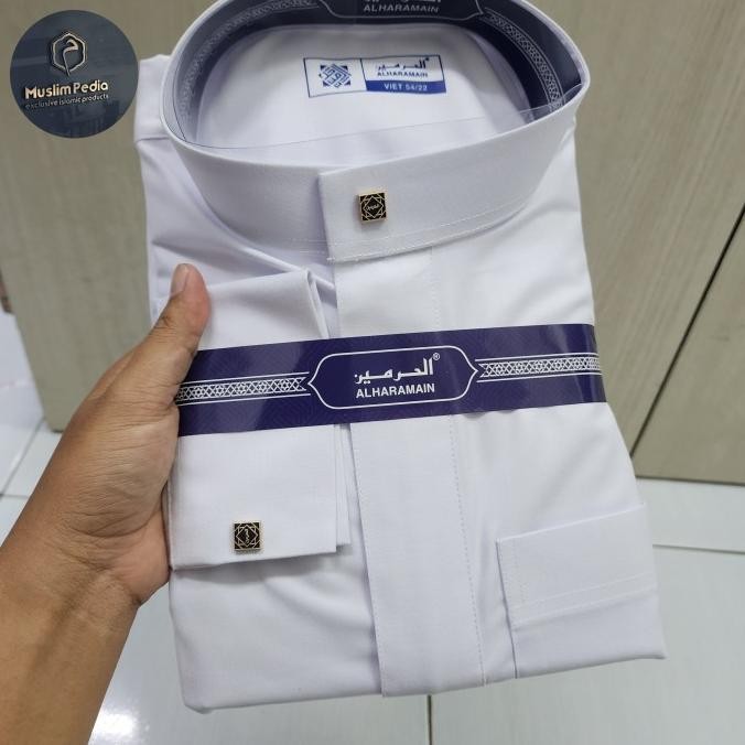 Gamis / Jubah Pria - Jubah Haramain Woll Putih- Original Original