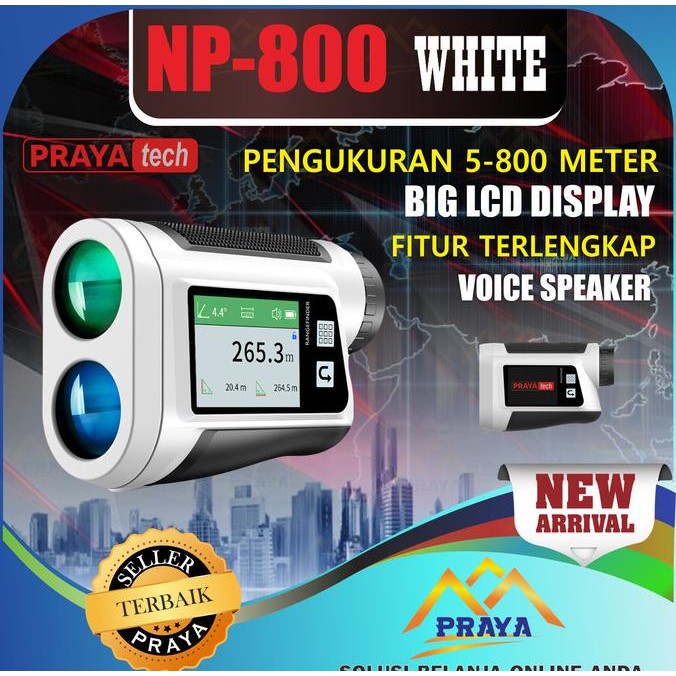 Prayatech Rangefinder Laser Teropong Ukur Jarak Range Finder Digital