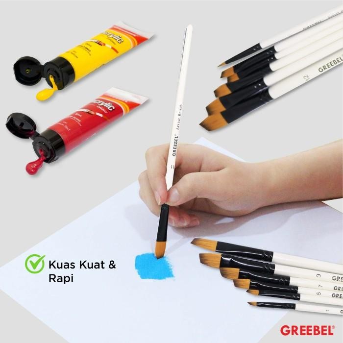 

GREEBEL KUAS LUKIS BRUSH PAINT SET / KUAS MELUKIS (2412A)