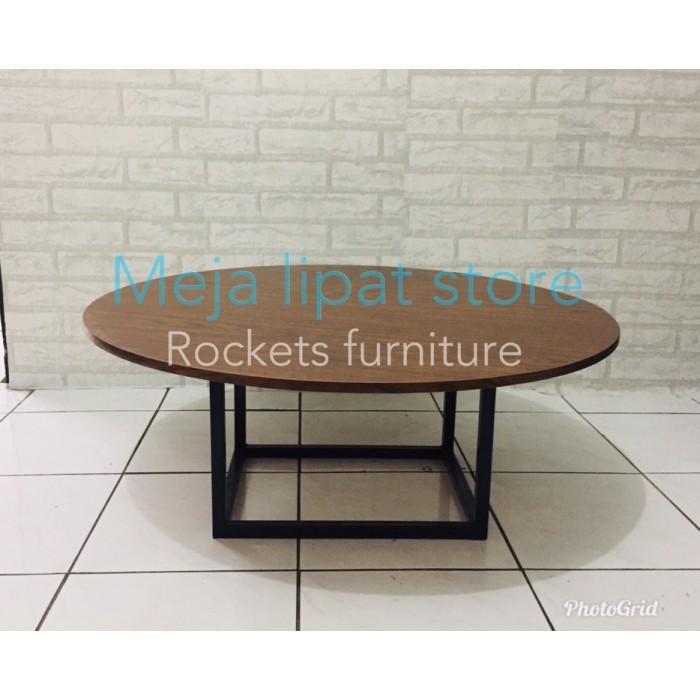 Meja Kopi Bulat Coffee Table Round 80Cm Meja Lesehan Tamu Meja Tamu
