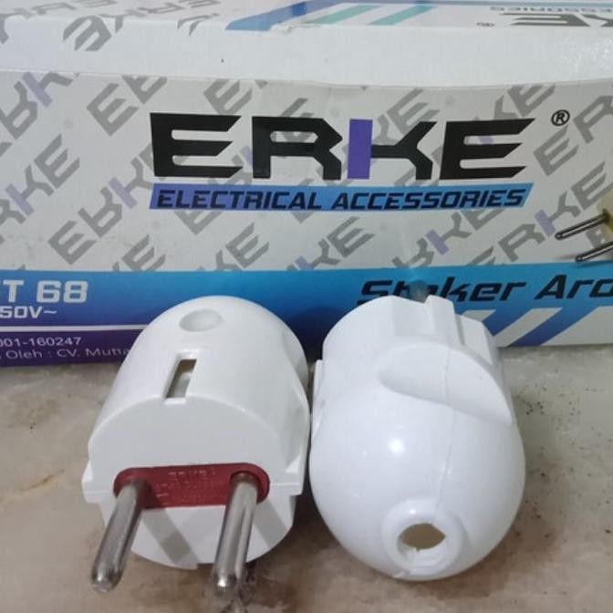 1Pak 24pcs Steker arder murah SNI steker colokan bulat Erke Original