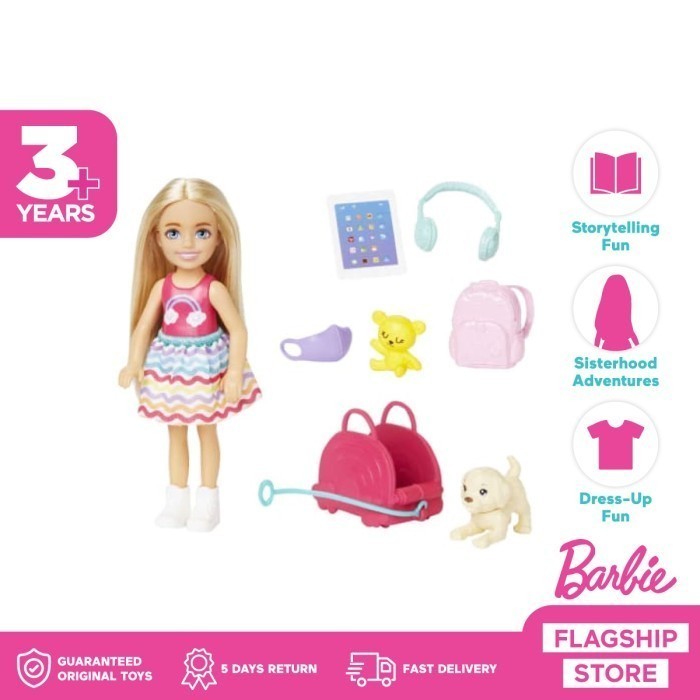 

BARBIE CHELSEA TRAVEL SET AND ACCESORIES - MAINAN BONEKA ANAK