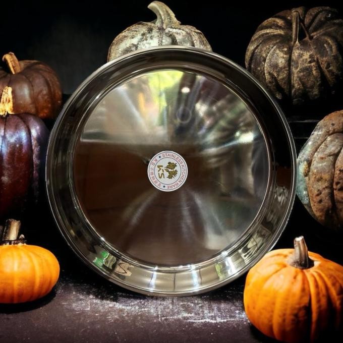 Nampan Bulat Tinggi KS Stainless Steel Tebal Diameter 40cm