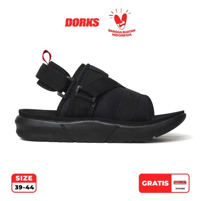 DORKS -  Kerinci Full Black | Sandal Pria Wanita | Sandal Gunung