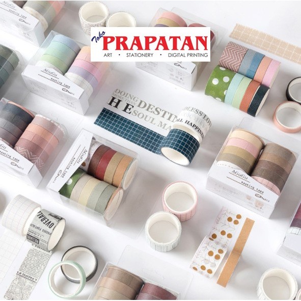 

10 Roll/Set Washi Masking Tape / Decorative Tape / Selotip Jepang DIY