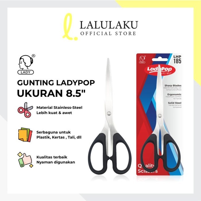 

Gunting Kertas Lady pop 8.5 inch Besar Sekolah Kantor Stainless Steel