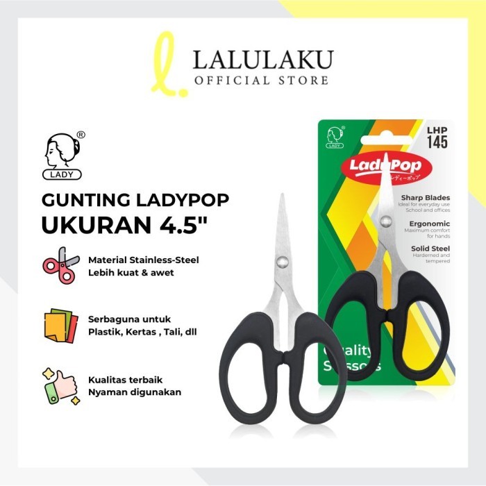 

Gunting Kertas Lady pop 4.5 inch Kecil Sekolah Kantor Stainless Steel