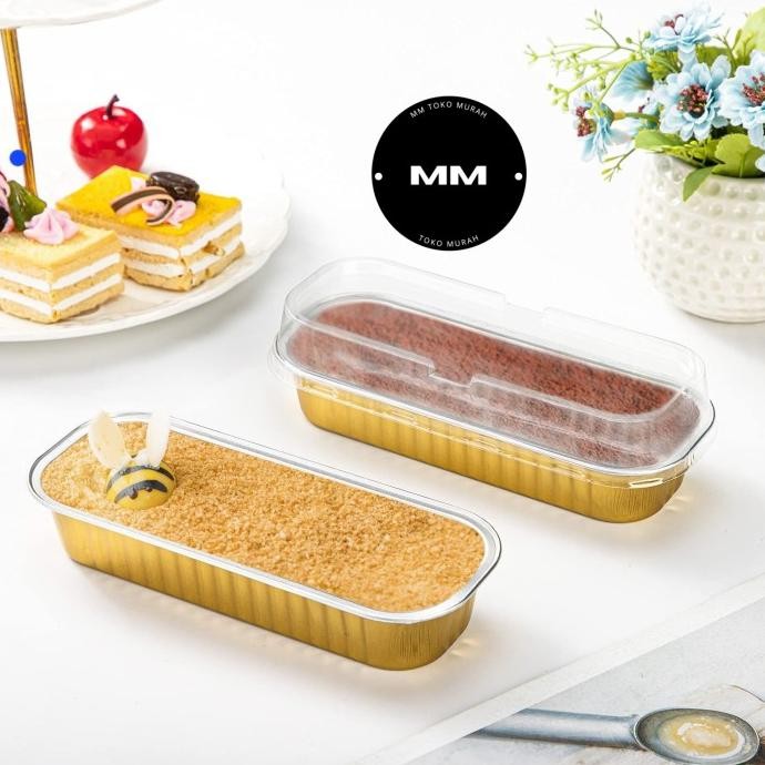 10pcs aluminium foil cup kue kotak box dessert cake puding tiramisu