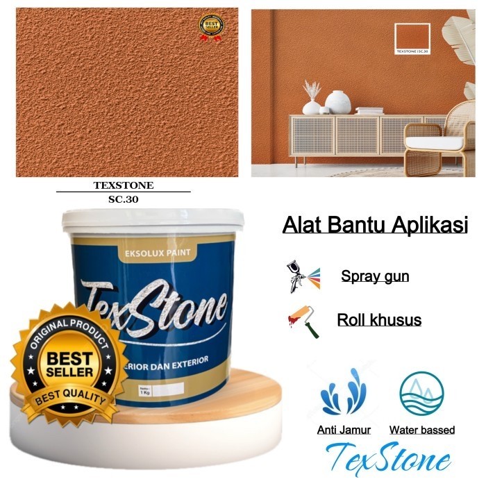 cat tekstur dinding kamprot-cat dinding kamprot-cat motif kamprot kemasan 25 kg kode warna SC 30