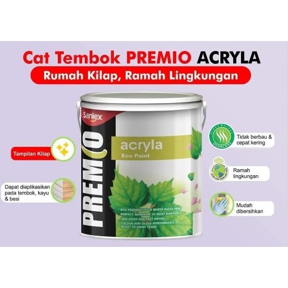 Premio Acryla Cat Tembok Mengkilap Gloss Premium 2,5 Ltr