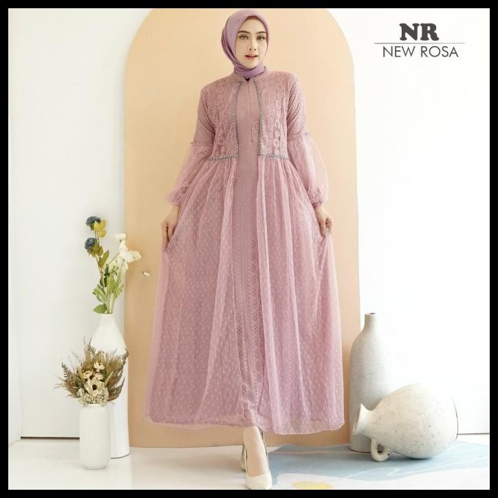 terbaru adiba dress series bahan full brokat malika best seller