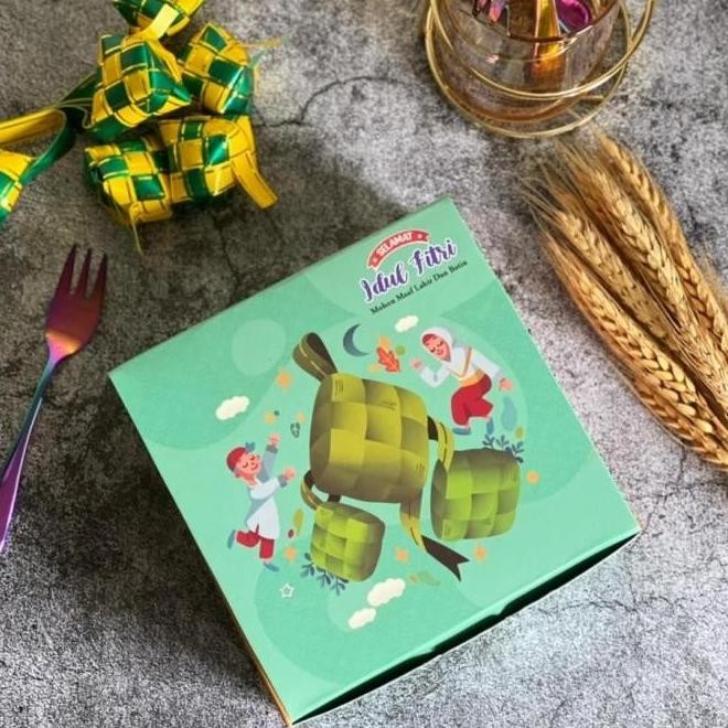

Mubarak| 5pcs Kotak Lebaran idul fitri 15x15 snack box box hari raya BK42